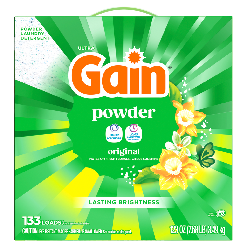 Gain Powder Laundry Detergent Original Scent 133 Loads - 123oz/2pk