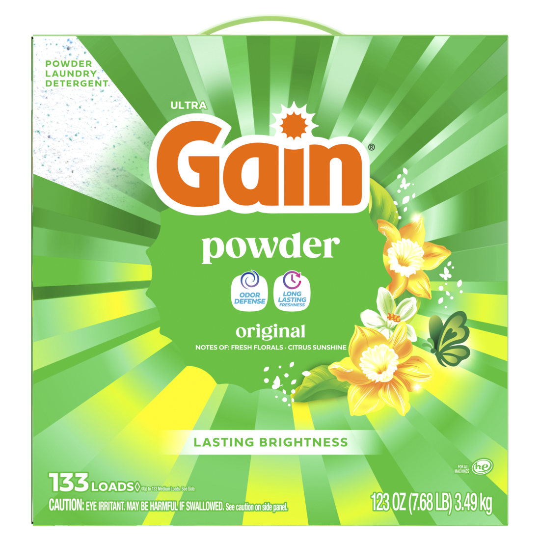 Gain Powder Laundry Detergent Original Scent 133 Loads - 123oz/2pk