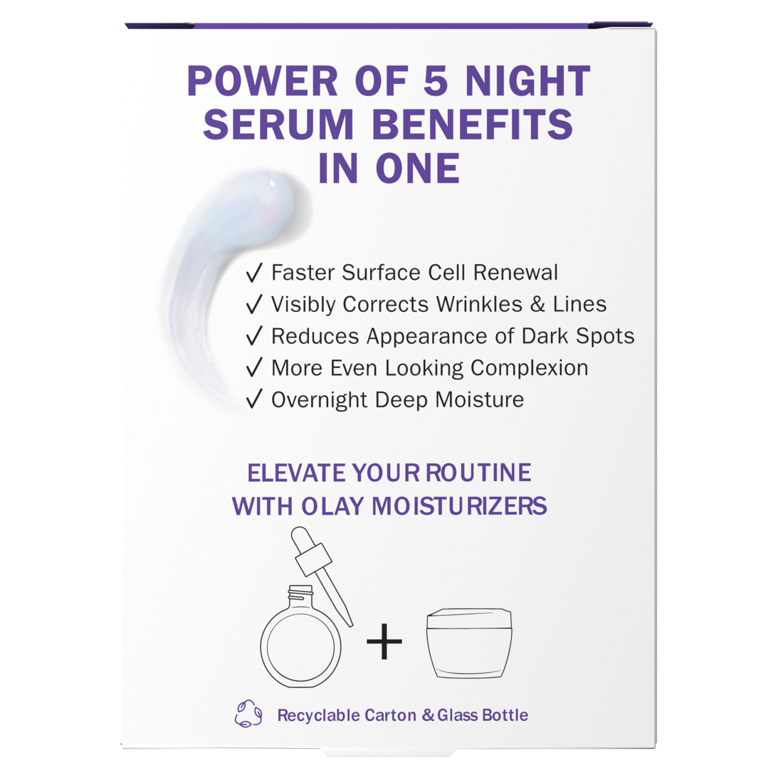 Olay Super Serum Night Repair Fragrance-Free - Niacinamide Peptide Salicylic & Lactic Acid Glycerin 5-in-1 Skin Care Benefits - Hydrating Evens Tone Reduces Dark Spots Anti-Aging - 1.0oz/3pk