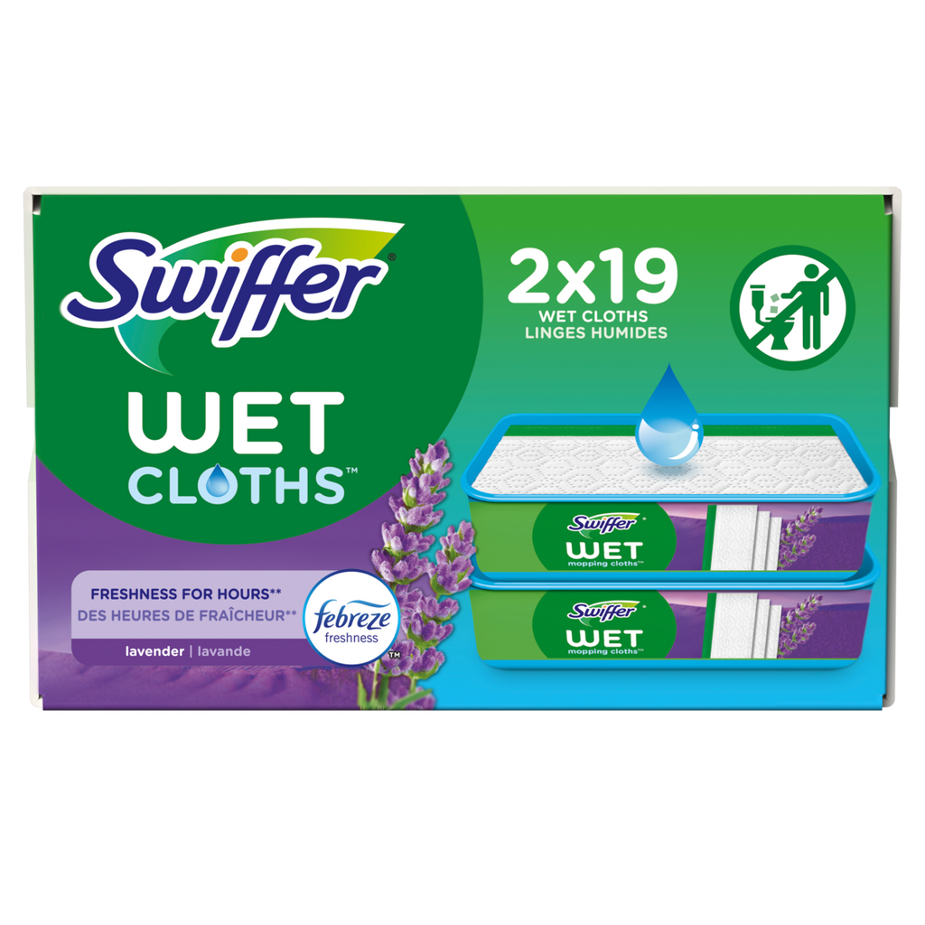 Swiffer Sweep + Mop Wet Pads Refill Floor Cleaner Cleaning Cloths Lavender - (2x19)ct/1pk