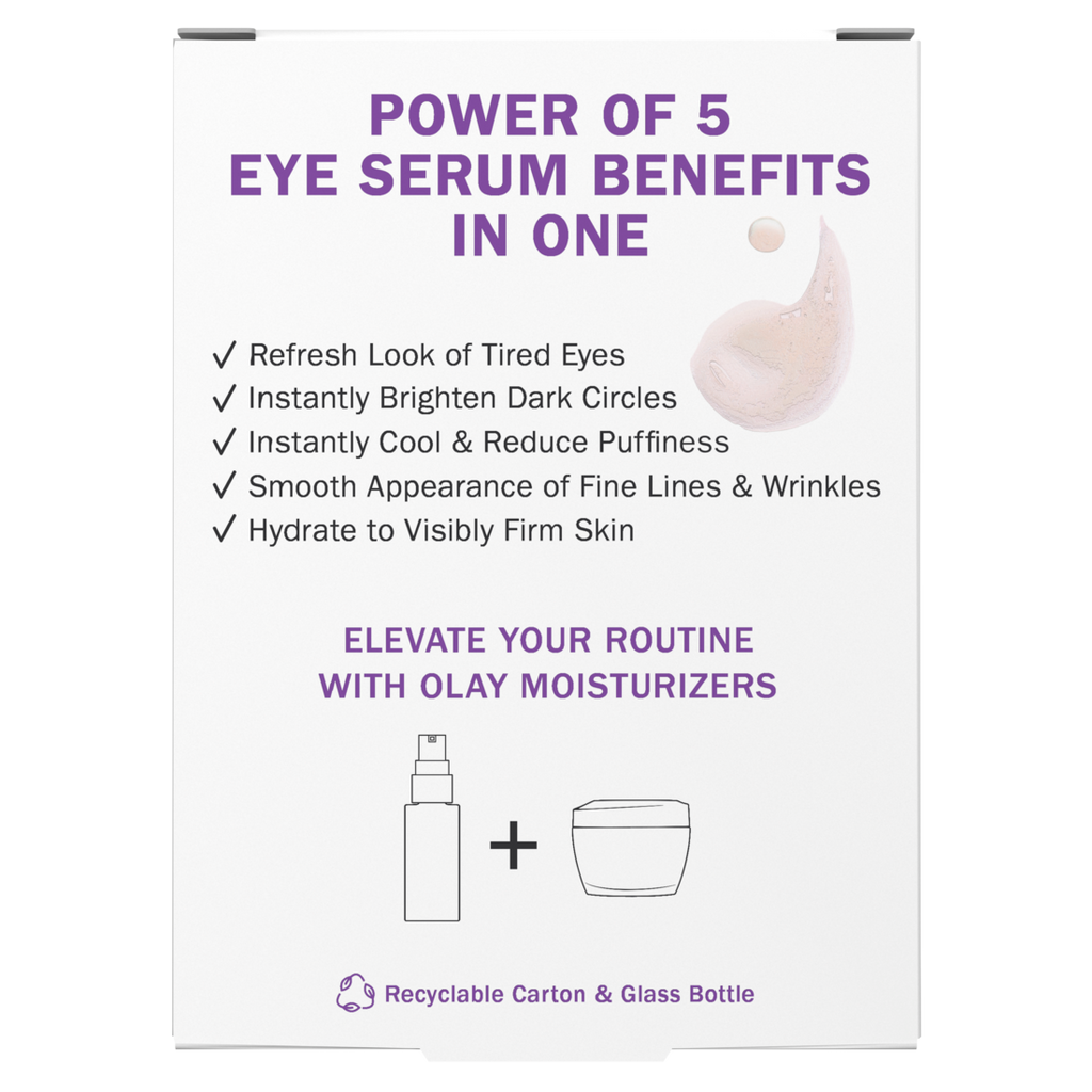 Olay Super Eye Serum - Vitamin C Caffeine Niacinamide Amino Peptide Aloe Vera - Brightens Dark Circles Anti-Wrinkle Anti-Aging Brightening Smooths Fine Lines Firming Hydrating - 0.45oz/3pk