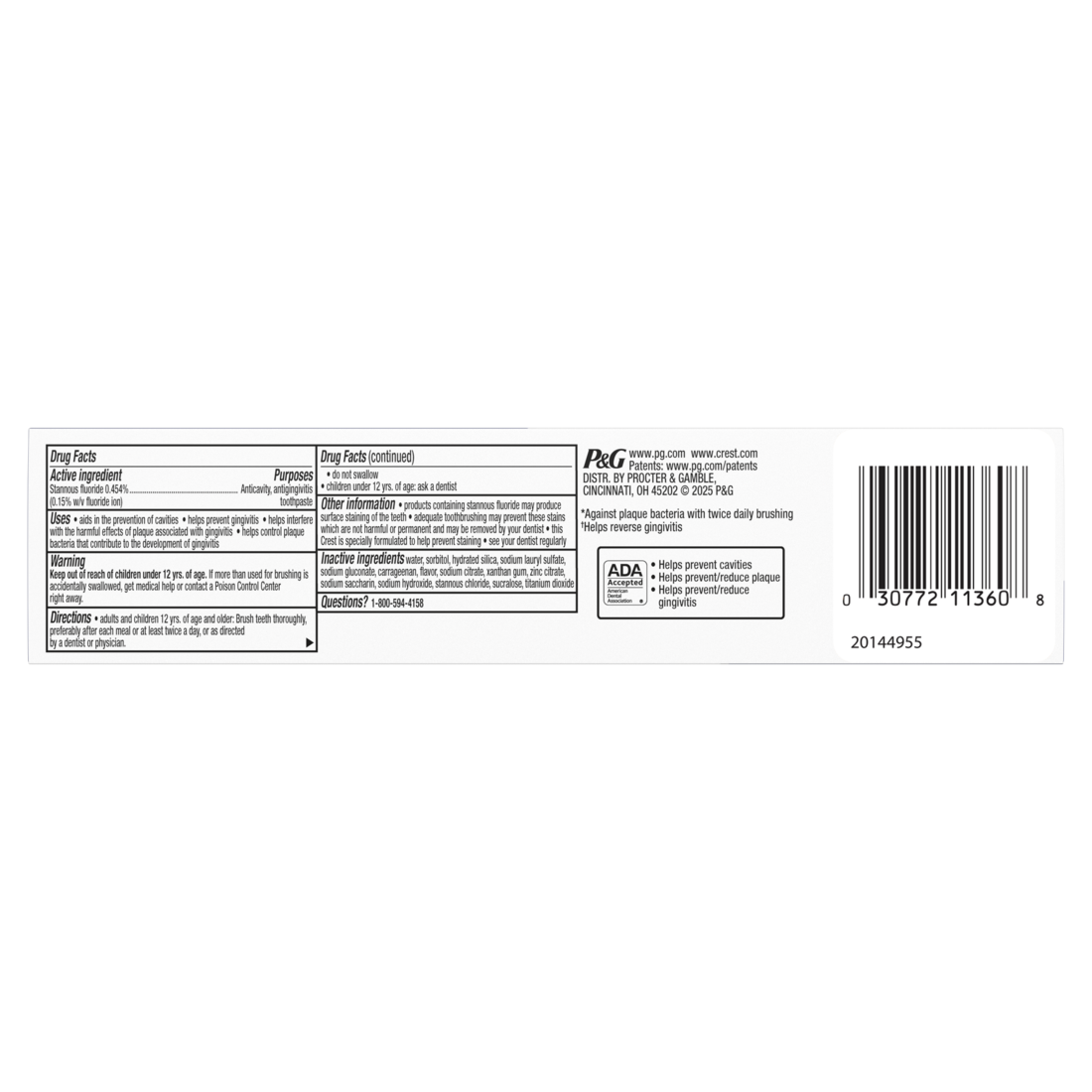 Crest Pro-Health Gum Detoxify Toothpaste - Anticavity Antibacterial Flouride Toothpaste Clinically Proven Gum Sensitive And Enamel Protection Plaque Control - (3x4.8)oz/8pk