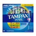 Tampax Pearl Tampons Multipack With Leakguard Braid Regular/Super/Super Plus Absorbency Unscented - 47ct/8pk