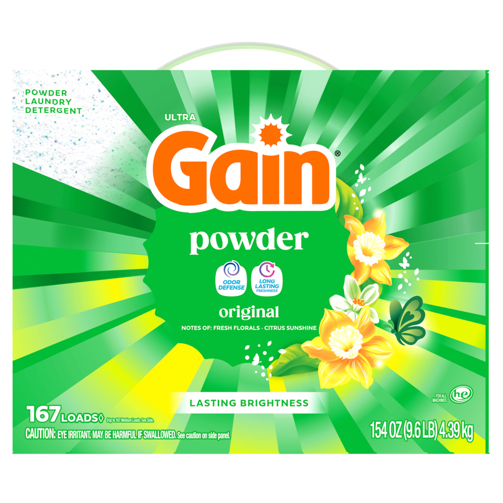 Gain Powder Laundry Detergent Original Scent 167 Loads - 154oz/2pk