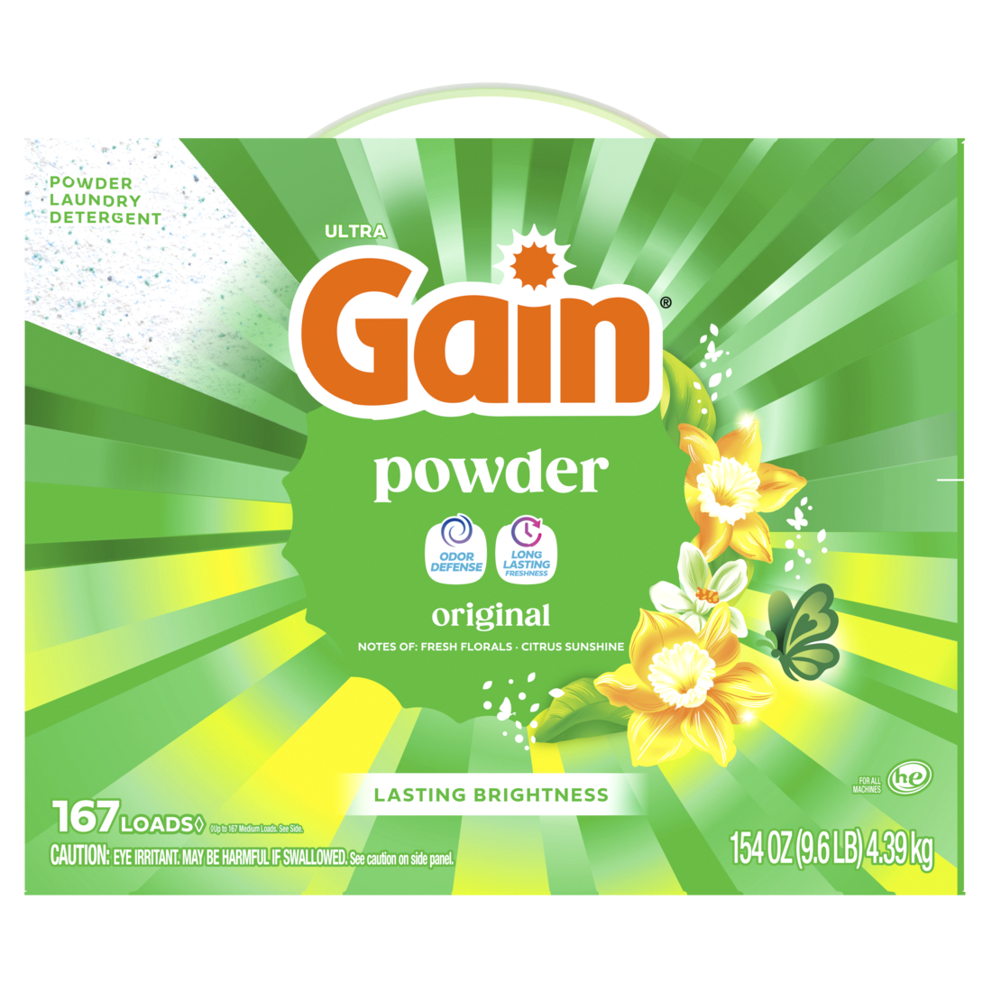 Gain Powder Laundry Detergent Original Scent 167 Loads - 154oz/2pk