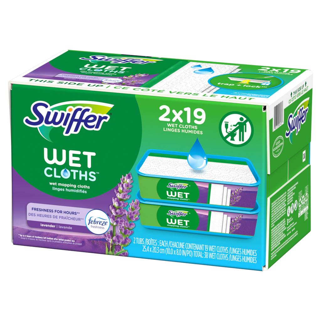 Swiffer Sweep + Mop Wet Pads Refill Floor Cleaner Cleaning Cloths Lavender - (2x19)ct/1pk