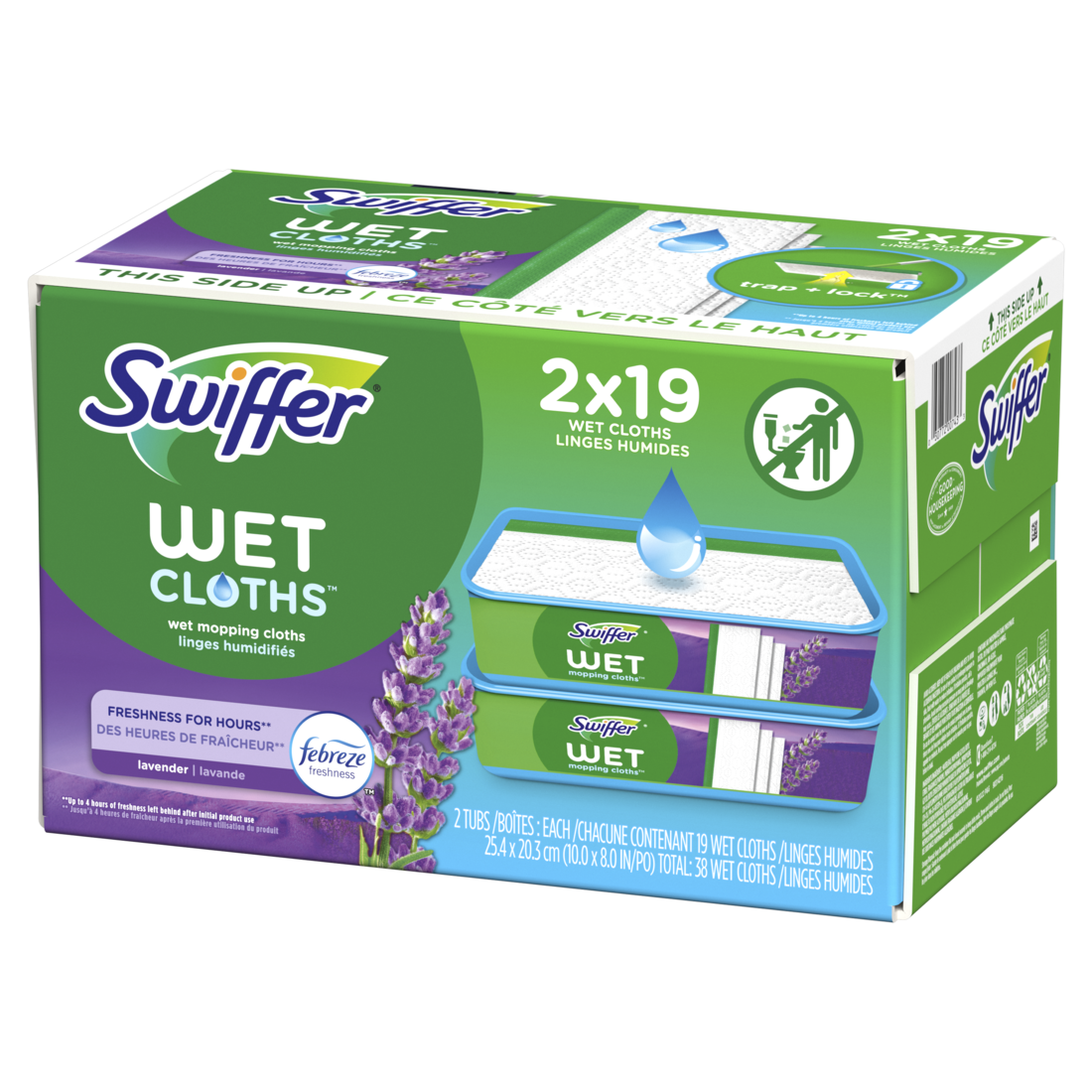 Swiffer Sweep + Mop Wet Pads Refill Floor Cleaner Cleaning Cloths Lavender - (2x19)ct/1pk