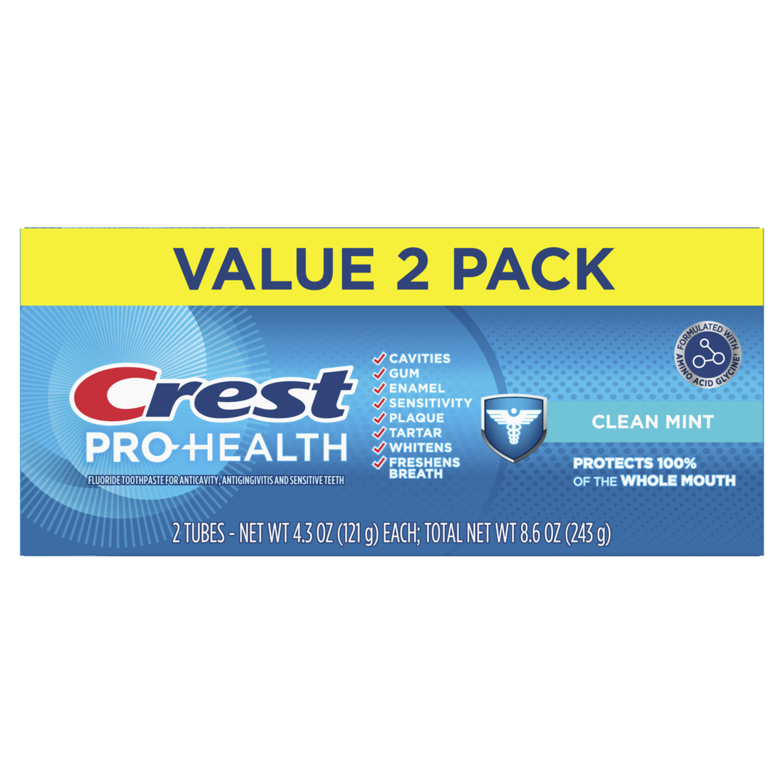 Crest Pro-Health Clean Mint Toothpaste Twin Pack - (2x4.3)oz/6pk