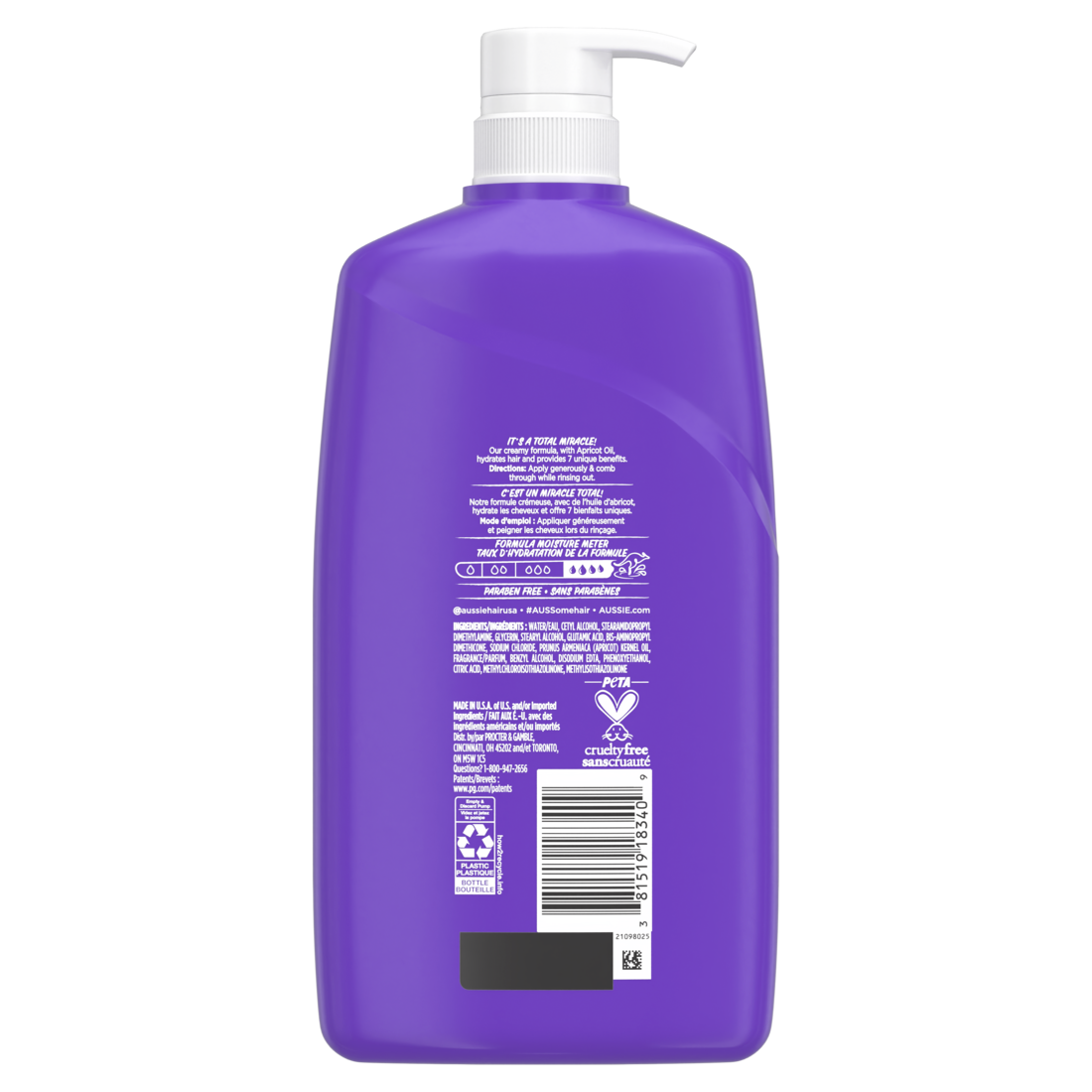 Aussie Total Miracle 7 Benefits Hair Conditioner For Damaged Hair For All Hair Types Paraben-Free - 26.2oz/4pk