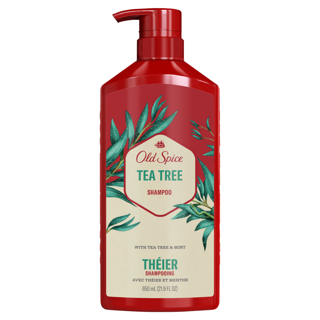 Old Spice Tea Tree Shampoo For Men Healthier Fuller More Moisturized Looking Hair - 21.9oz/4pk