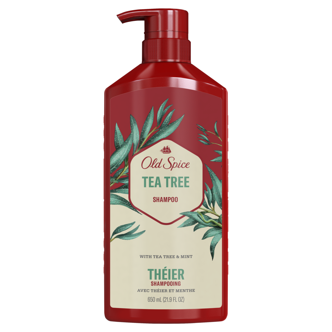 Old Spice Tea Tree Shampoo For Men Healthier Fuller More Moisturized Looking Hair - 21.9oz/4pk