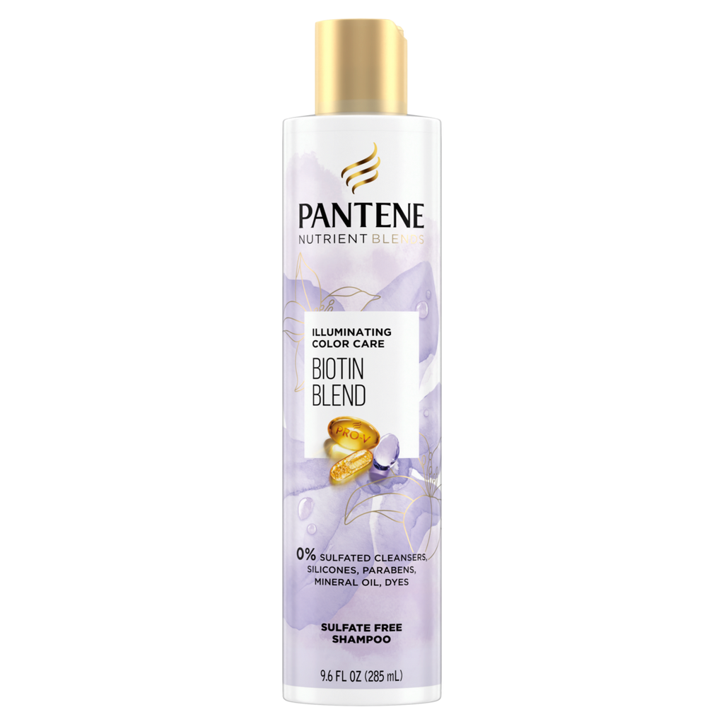 Pantene Nutrient Blends Illuminating Color Care Biotin Sulfate Free Shampoo - 9.6oz/4pk