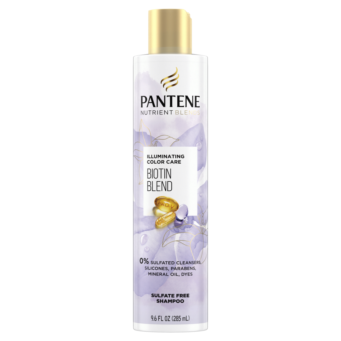 Pantene Nutrient Blends Illuminating Color Care Biotin Sulfate Free Shampoo - 9.6oz/4pk