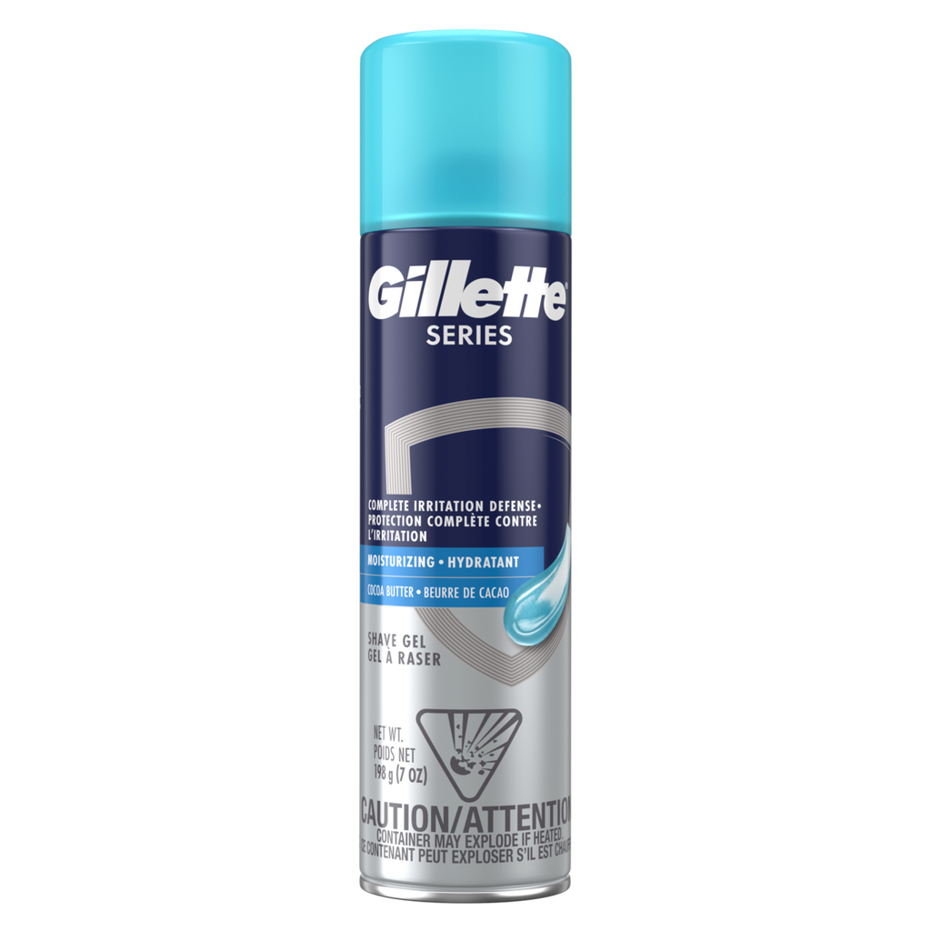Gillette Series Moisturizing Shaving Gel For Men Protects Against Shaving Irritation Shave Gel With Cocoa Butter Suitable For Sensitive Skin - 7oz/12pk