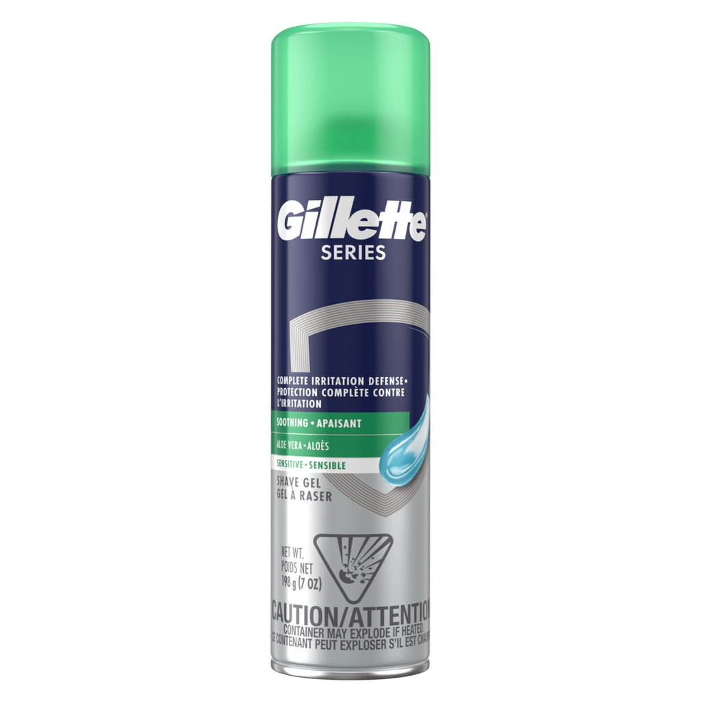 Gillette Series Soothing Shaving Gel For Men Protects Against 5 Signs Of Shaving Irritation Shave Gel With Aloe Vera Suitable For Sensitive Skin - 7oz/12pk