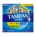 Tampax Pearl Tampons Multipack With Leakguard Braid Regular/Super  Absorbency Unscented - 34ct/6pk