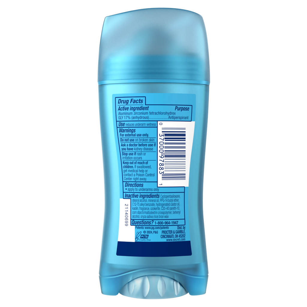 Secret Fresh Invisible Solid Antiperspirant And Deodorant For Women Waterlily Scent - 2.6oz/12pk