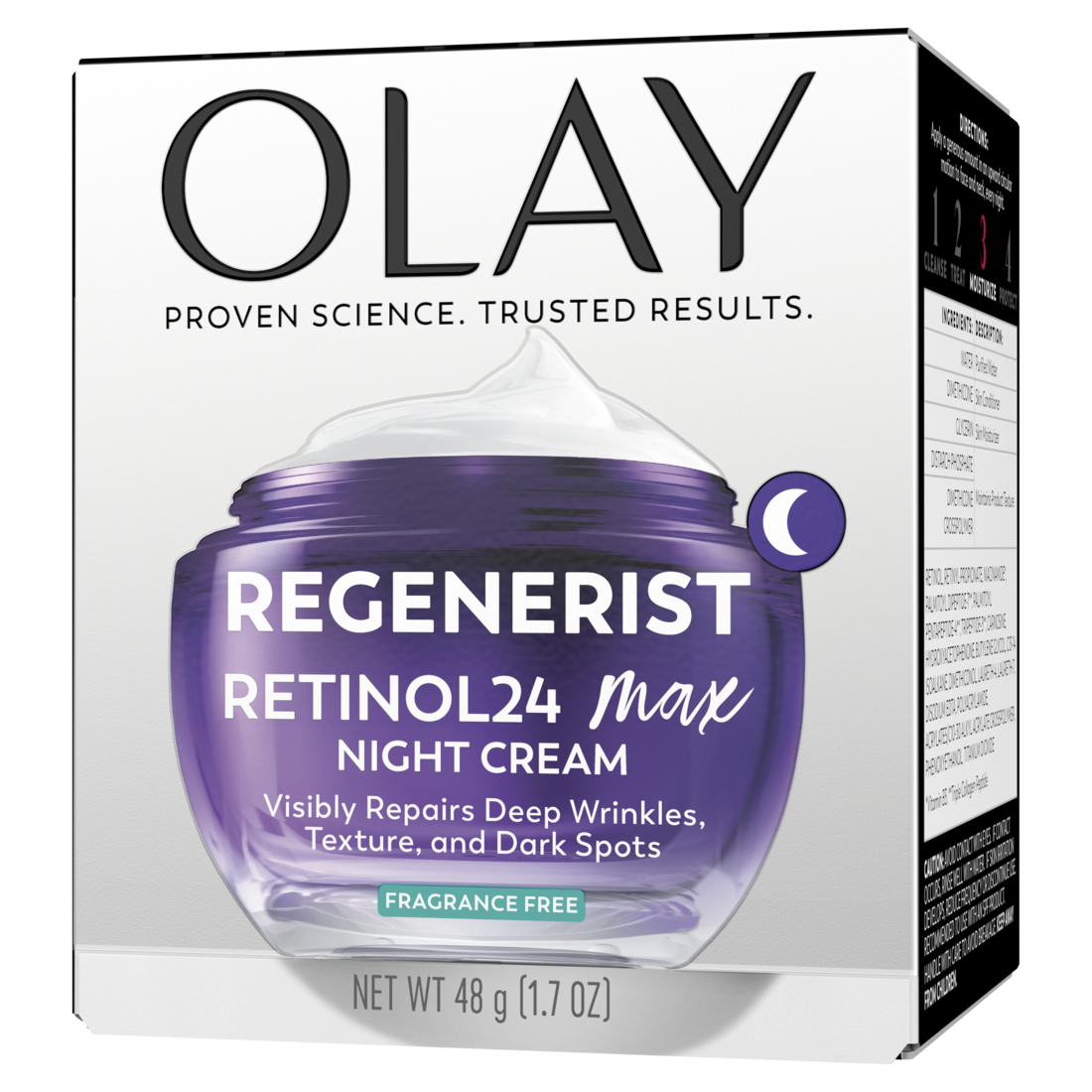 Olay Retinol Max Night Cream For Women Anti-Aging Face Moisturizer Fragrance-Free Non Greasy - Anti-Wrinkle Smooth Fine Lines Hydrating Skin Care - Triple Collagen Cream Peptide Niacinamide - 1.7oz/12pk