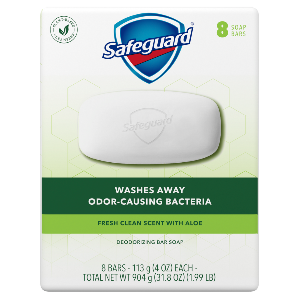Safeguard Bar Soap Fresh Clean Scent With Aloe - (8x4.0)oz/4pk