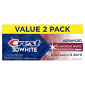 Crest Toothpaste 3Dwhite Advanced Teeth Whitening Glamorous White Pack Of 2 - (2x3.3)oz/6pk