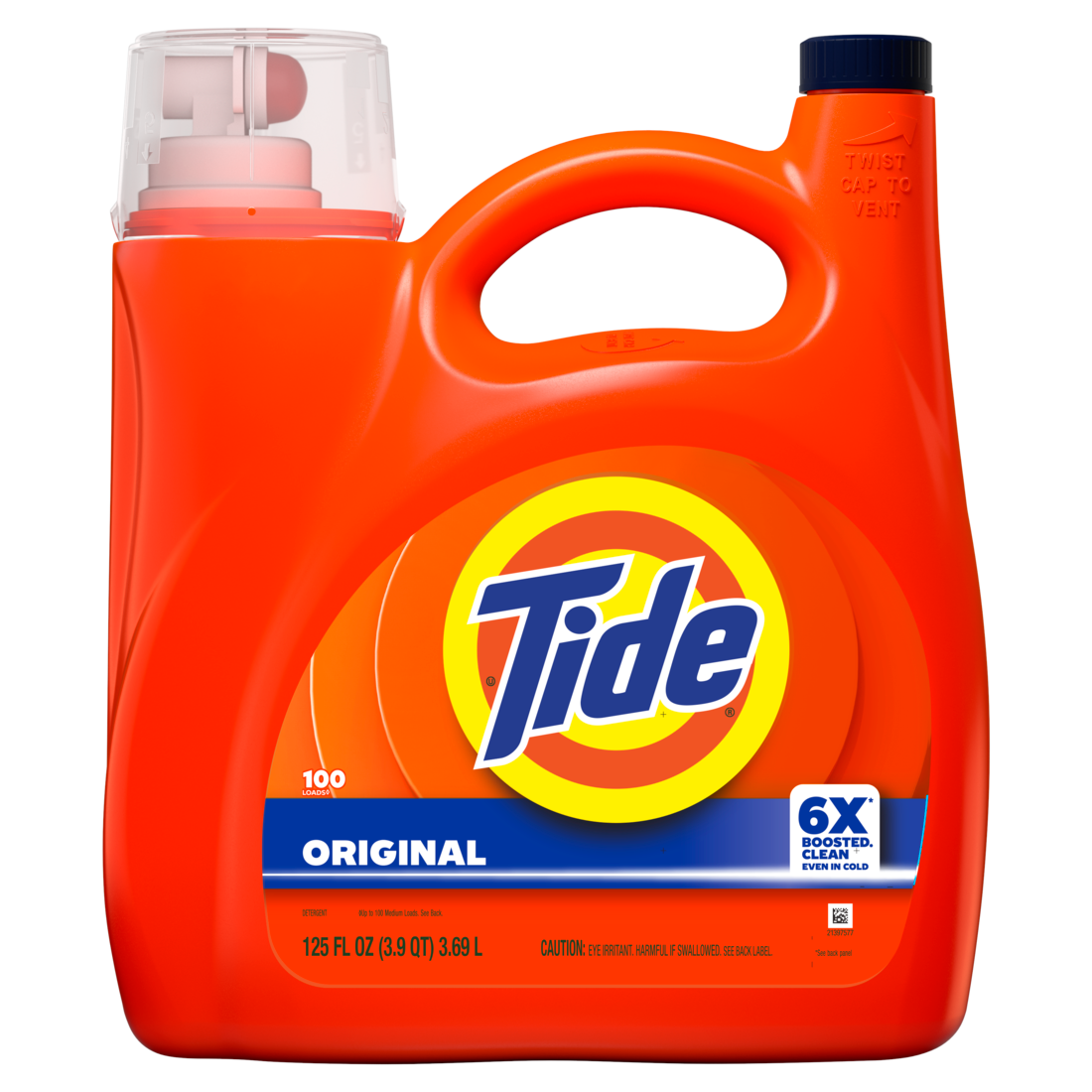 Tide Liquid Laundry Detergent Original Scent 100 Loads Boosted Clean Even In Cold Water Laundry Soap Concentrated Liquid Detergent - 125oz/4pk