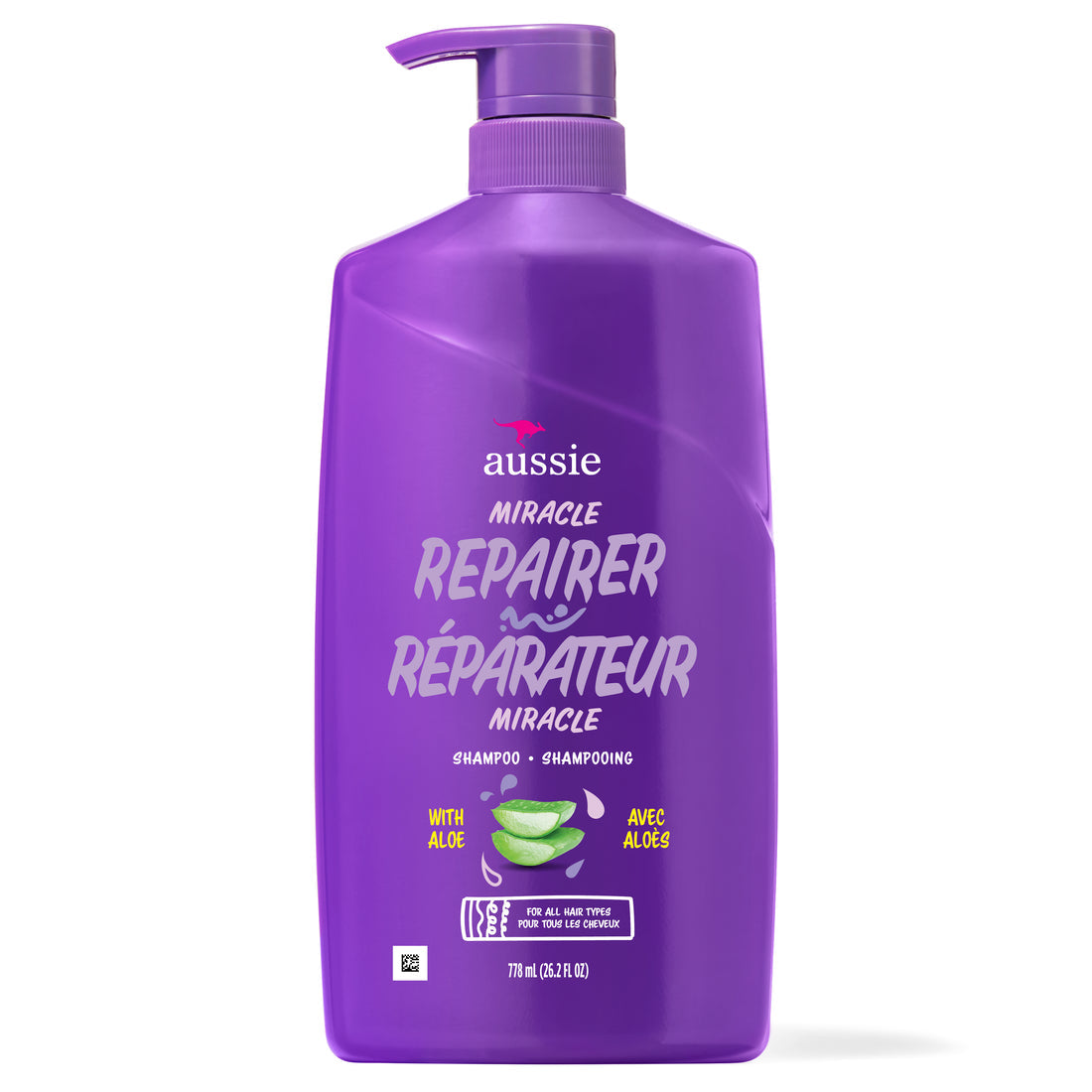 Aussie Miracle Repairer Shampoo With Aloe For All Hair Types Paraben Free - 26.2oz/4pk