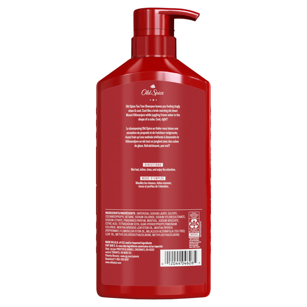 Old Spice Tea Tree Shampoo For Men Healthier Fuller More Moisturized Looking Hair - 21.9oz/4pk