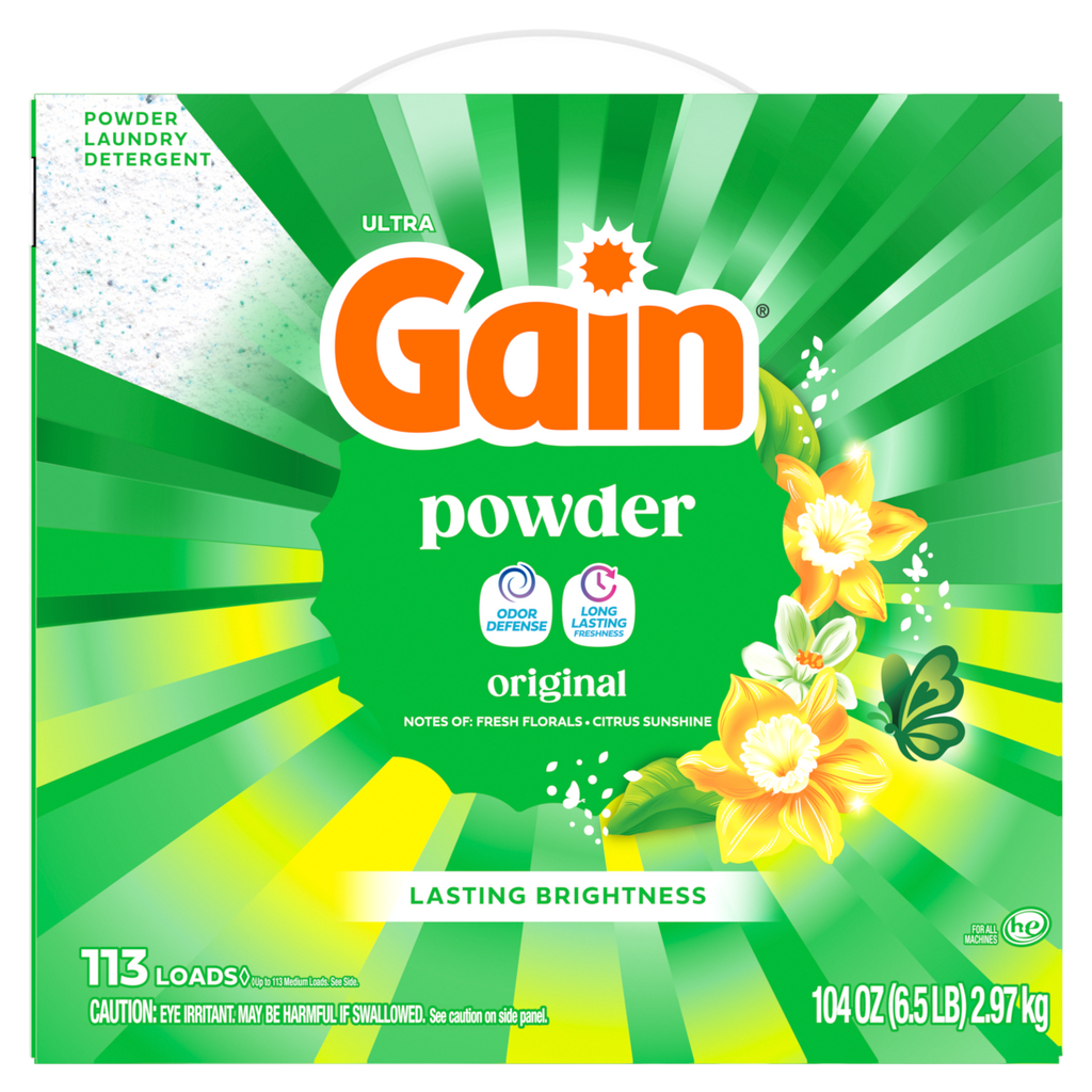 Gain Powder Laundry Detergent Original Scent 113 Loads - 104oz/2pk