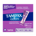 Tampax Radiant Tampons With Leakguard Braid Light Absorbency Unscented - 28ct/6pk