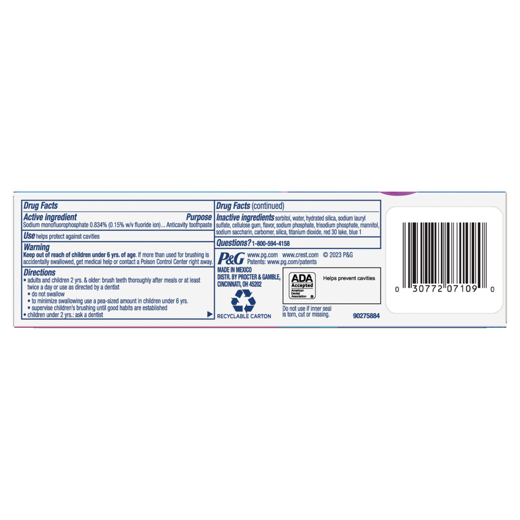 Crest Advanced Kid's Fluoride Toothpaste Bubblegum Flavor - (3x4.2)oz/8pk