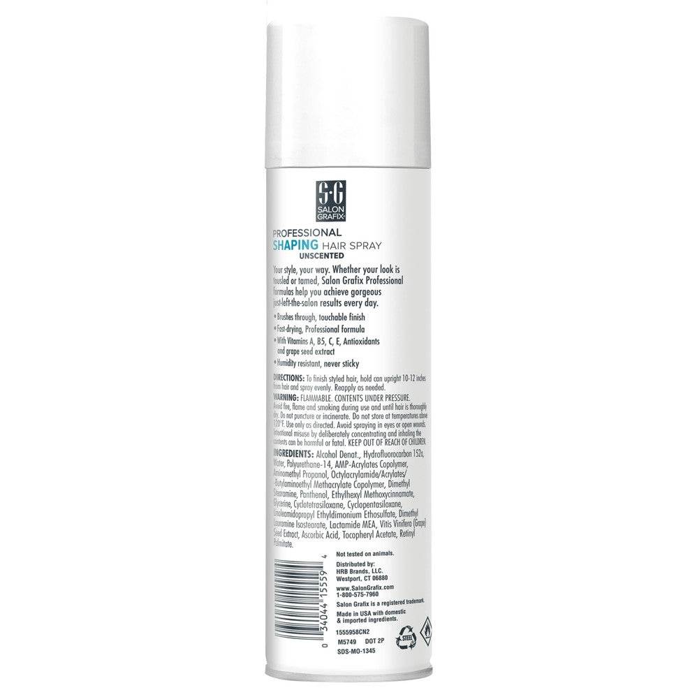 Salon Grafix Shaping Hair Spray Super Hold Unscented - 10oz/6pk
