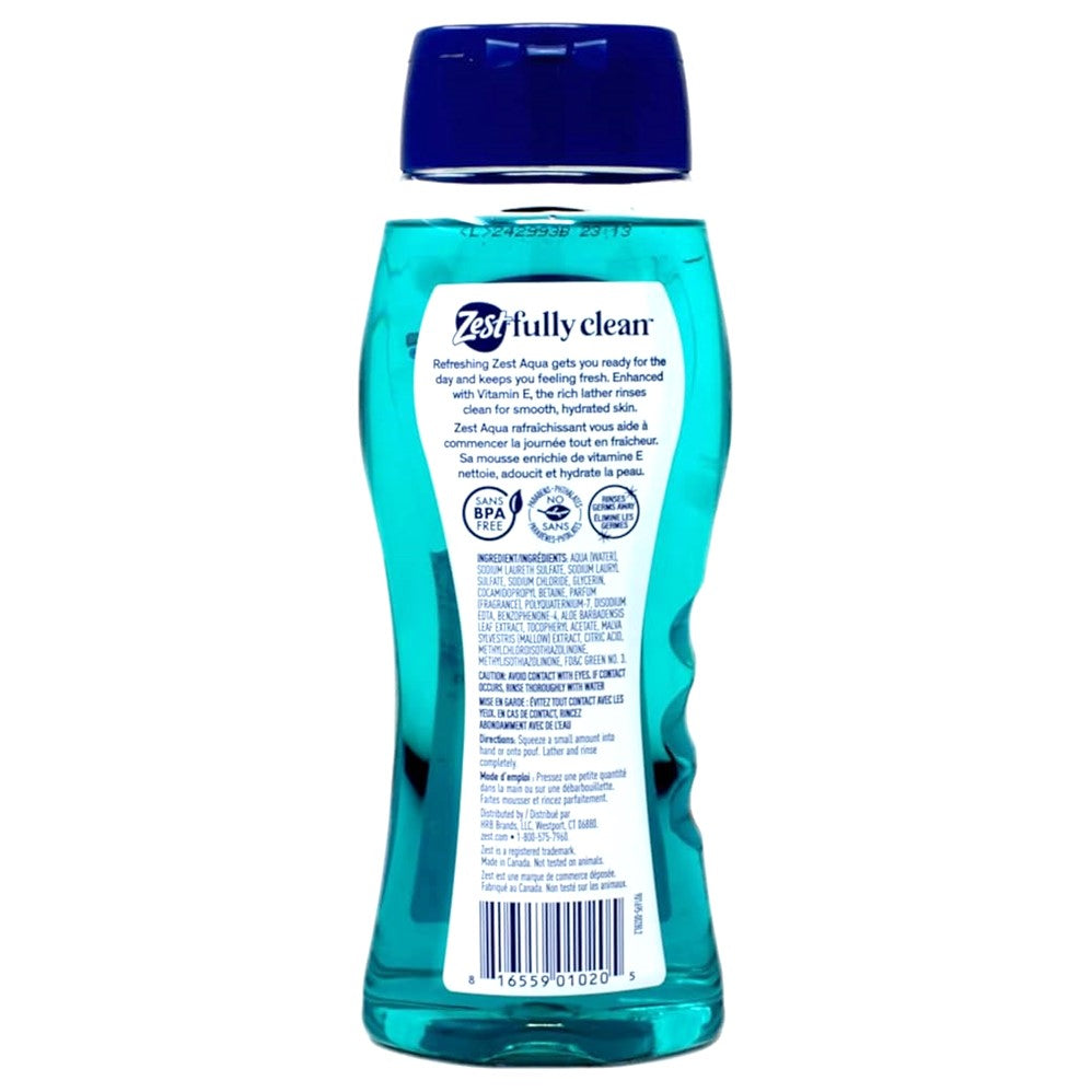 Zest Refreshiing Aqua Body Wash - 18oz/6pk