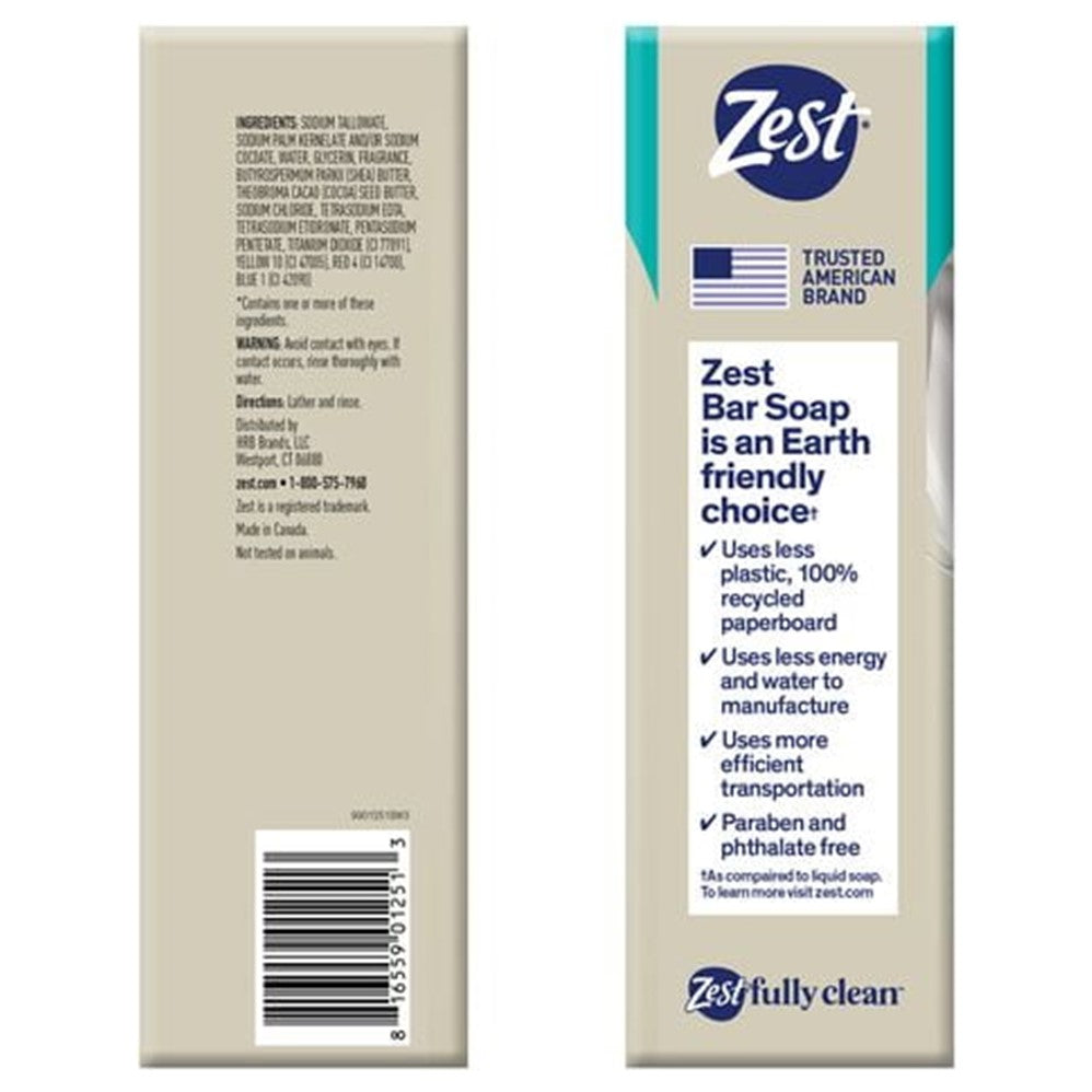 Zest Bath Bar - Indulgence Cocoa Butter & Shea - (8x4.0)oz/6pk