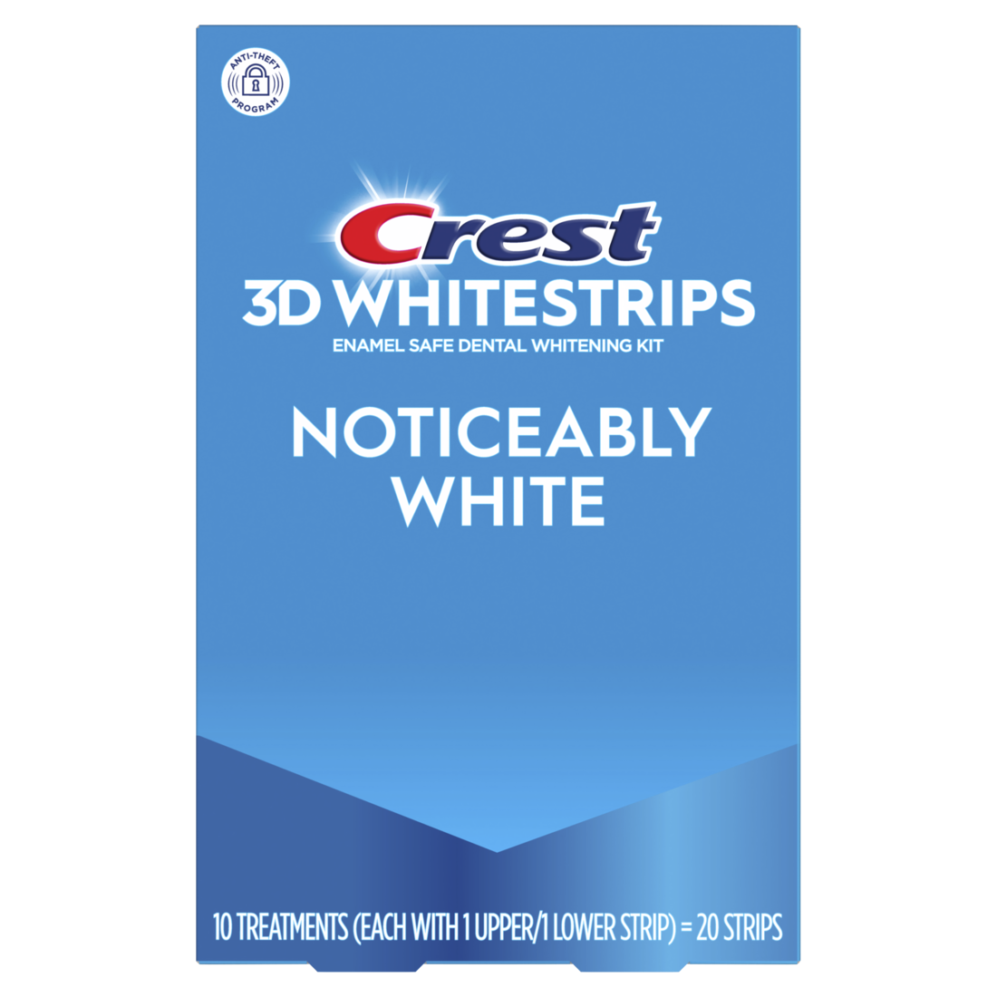 Crest 3DWhitestrips Noticeably White At-Home Teeth Whitening Kit 10 Treatments - 10ct/8pk