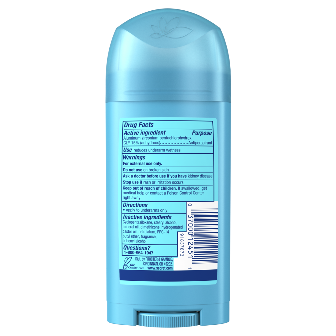 Secret Wide Solid Antiperspirant And Deodorant Powder Fresh - 2.7oz/12pk