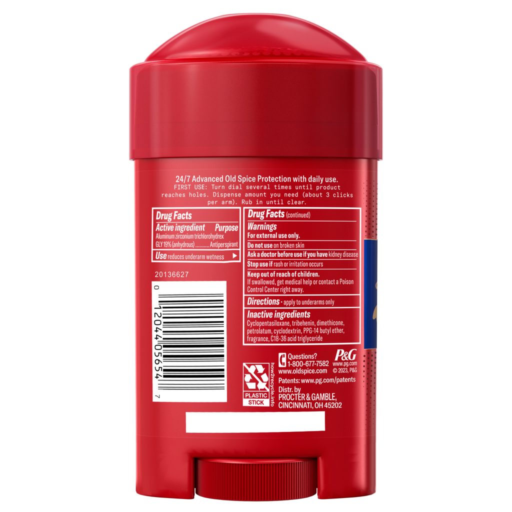 Old Spice Red Collection Deodorant For Men Captain Scent Antiperspirant Lasting Protection - 2.6oz/12pk