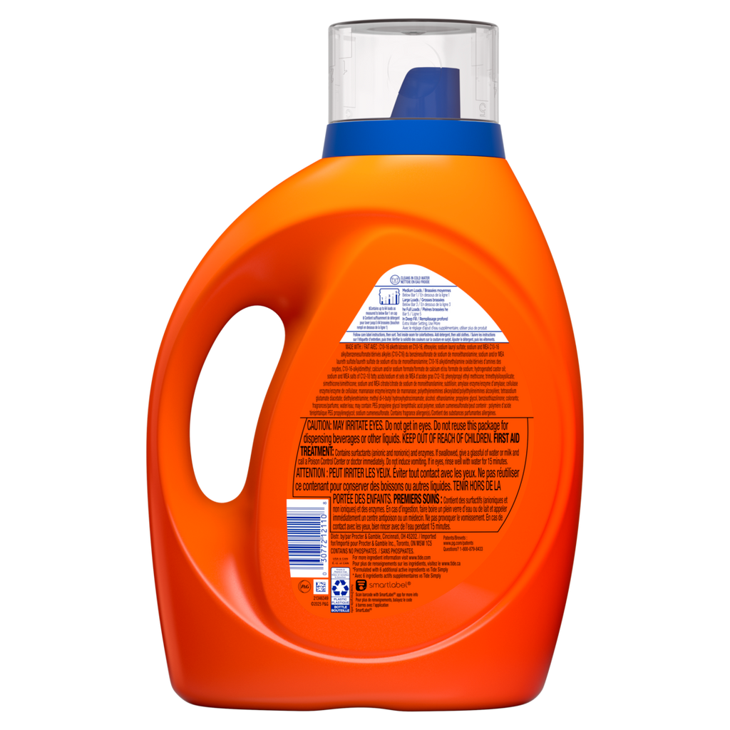 Tide Liquid Laundry Detergent Original Scent 64 Loads Boosted Clean Even In Cold Water Laundry Soap Concentrated Liquid Detergent - 80oz/4pk