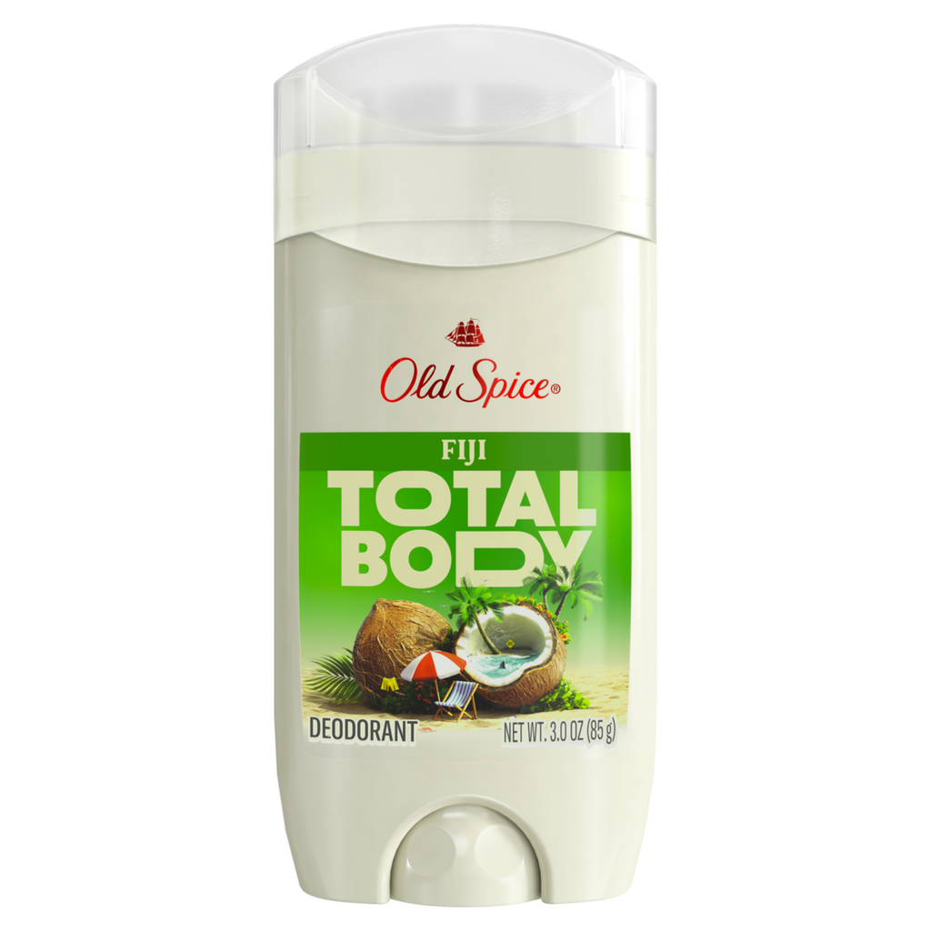 Old Spice Whole Body Deodorant Stick Aluminum Free Total Body Deodorant Fiji Scent 24/7 Freshness From Pits To Toes And Down Below Dermatologist Tested - 3oz/12pk