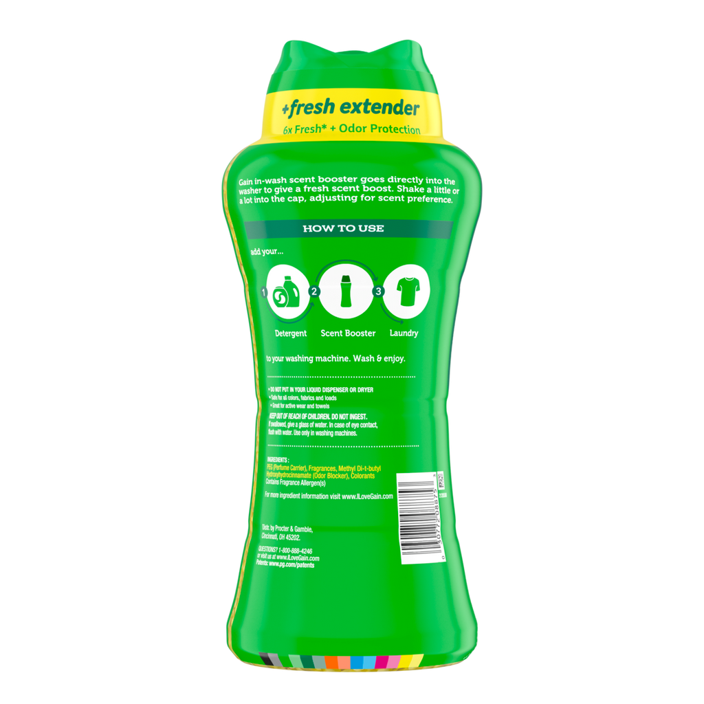 Gain In-Wash Laundry Scent Booster Original Scent Fresh Extender + Odor Protection - 24oz/4pk