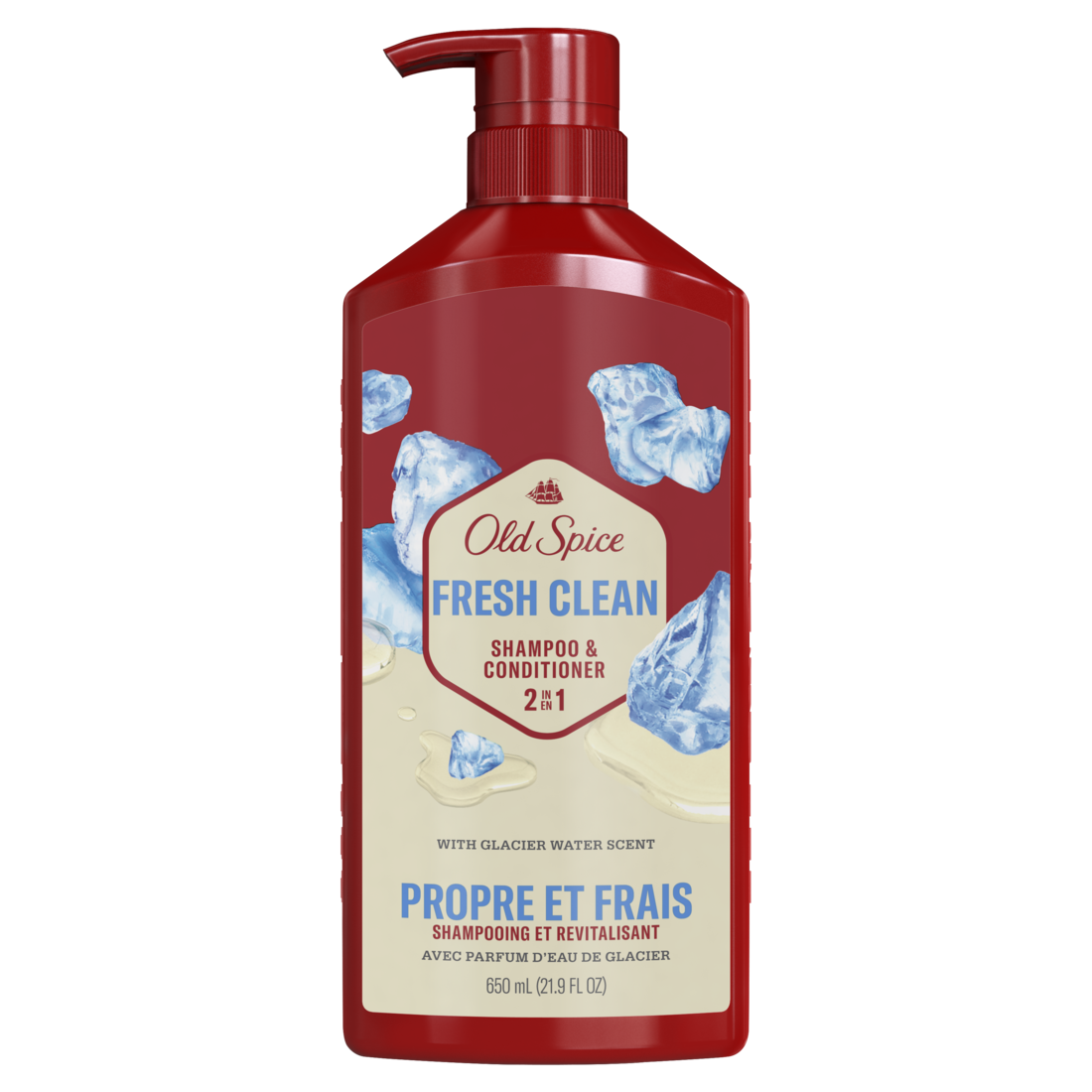 Old Spice Fresh Clean Shampoo And Conditioner 2-in-1 For Men Healthier Fuller More Moisturized Looking Hair - 21.9oz/4pk