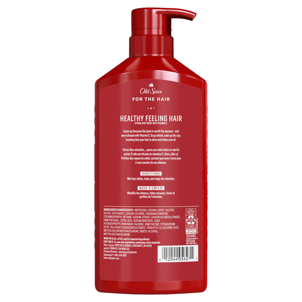 Old Spice Healthy Feeling Hair Shampoo For Men Healthier Fuller More Moisturized Looking Hair Removes Built Up Dirt And Oil - 21.9oz/4pk