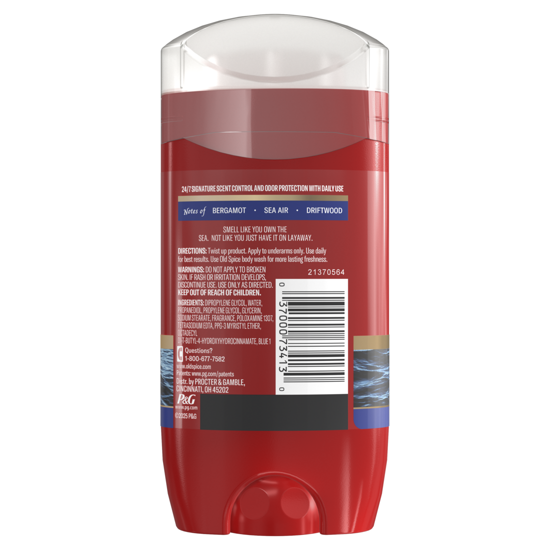 Old Spice Red Collection Deodorant For Men Captain Scent Aluminum Free Long-Lasting Fragrance - 3oz/12pk