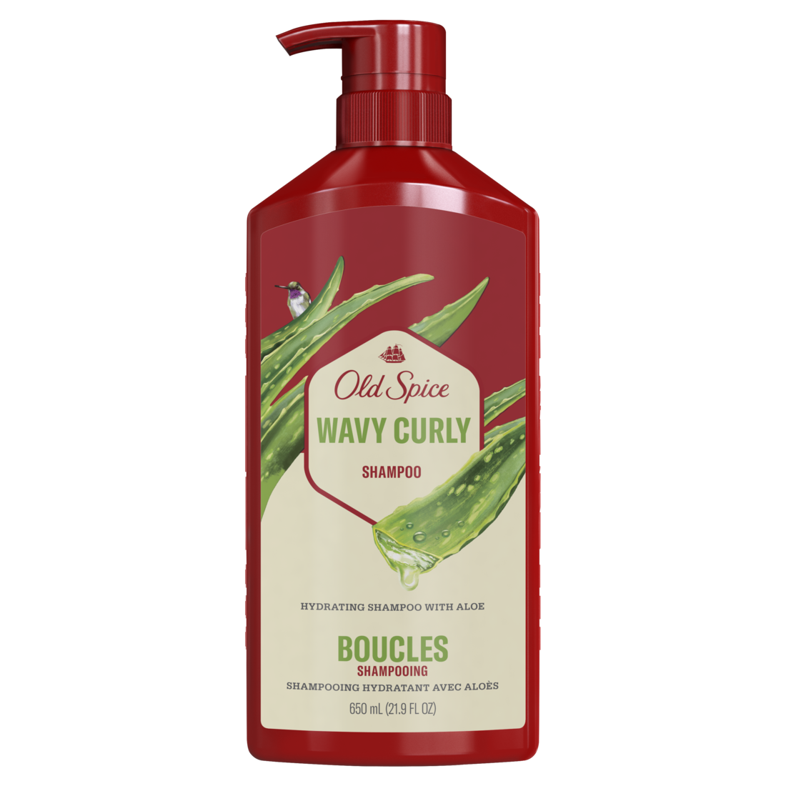Old Spice Wavy Curly Shampoo For Men Healthier Fuller More Moisturized Looking Hair Tangle-Free Formula - 21.9oz/4pk