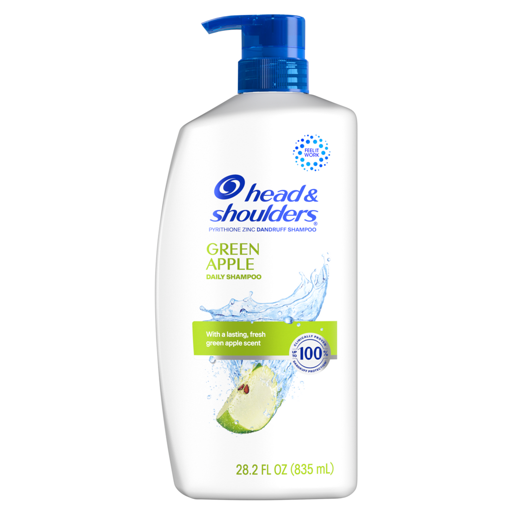 Head And Shoulders Dandruff Shampoo Anti-Dandruff Treatment Green Apple For Daily Use Paraben Free - 28.2oz/4pk