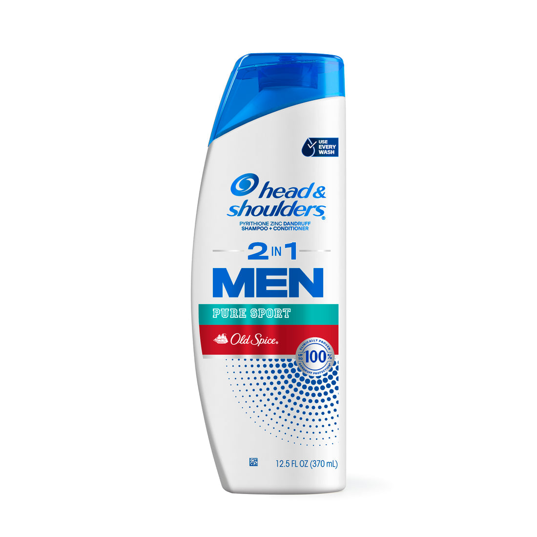 Head And Shoulders Mens 2-in-1 Dandruff Shampoo And Conditioner Anti-Dandruff Treatment Old Spice Pure Sport For Daily Use Paraben Free - 12.5oz/6pk