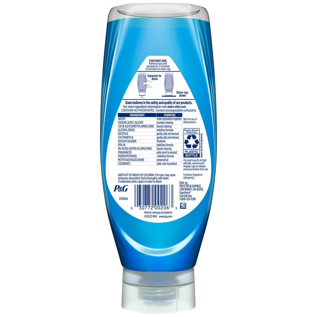 Dawn Ultra Ez-Squeeze Dish Soap Liquid Dishwashing Liquid Grease Removal Original - 14.7oz/8pk
