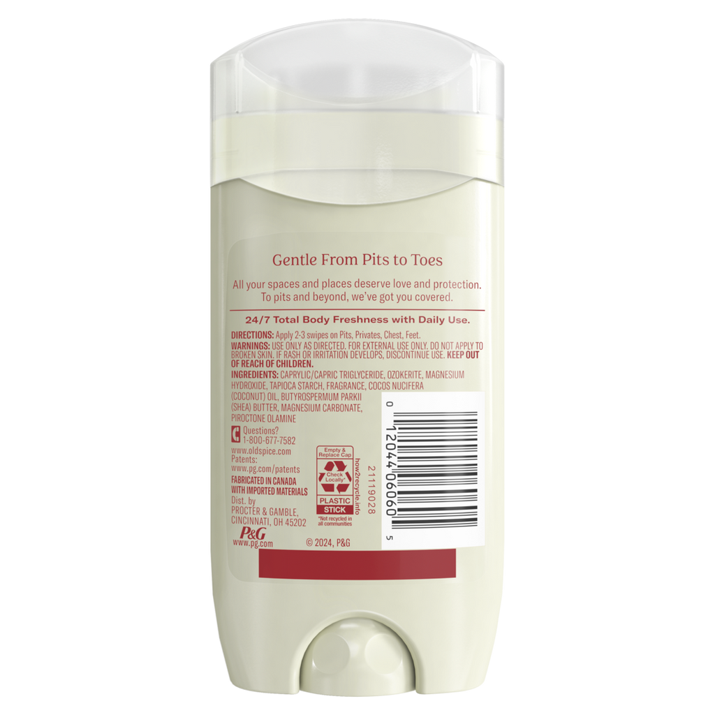 Old Spice Whole Body Deodorant Stick Aluminum Free Total Body Deodorant Fiji Scent 24/7 Freshness From Pits To Toes And Down Below Dermatologist Tested - 3oz/12pk
