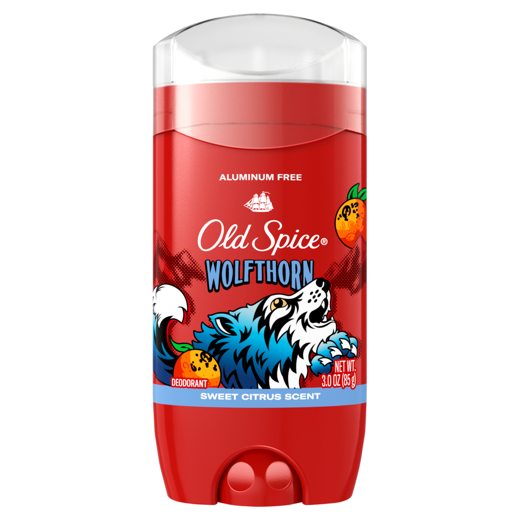 Old Spice Aluminum Free Deodorant For Men 24/7 Freshness Long Lasting Odor Protection Legendary Fragrance Wolfthorn Sweet Citrus Scent - 3oz/12pk