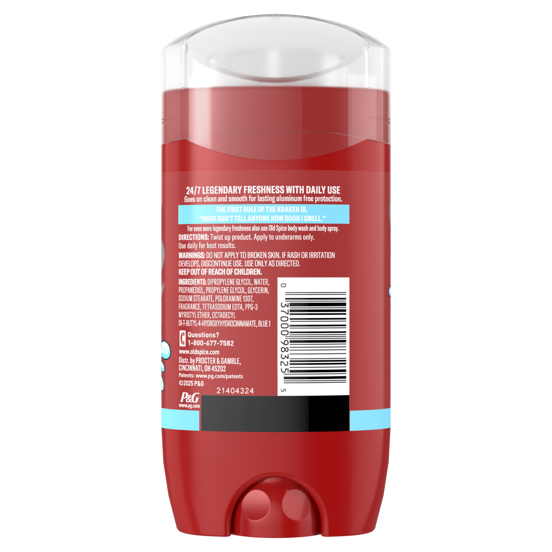 Old Spice Aluminum Free Deodorant For Men 24/7 Freshness Long Lasting Odor Protection Legendary Fragrance Krakengard Deep Ocean Scent - 3oz/12pk