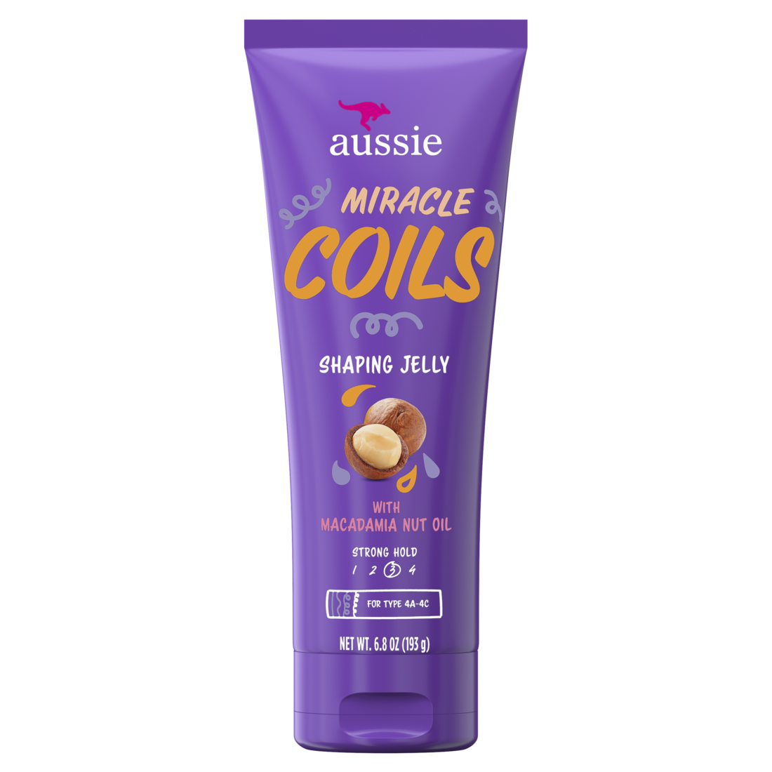 Aussie Miracle Coils Shaping Jelly For Coily Hair With Macadamia Nut Oil Sulfate-Free - 6.8oz/12pk